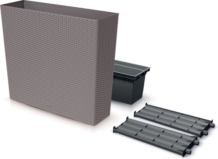 Visok koritar Rato Case z vložkom in zalivanjem, moka, 77 cm