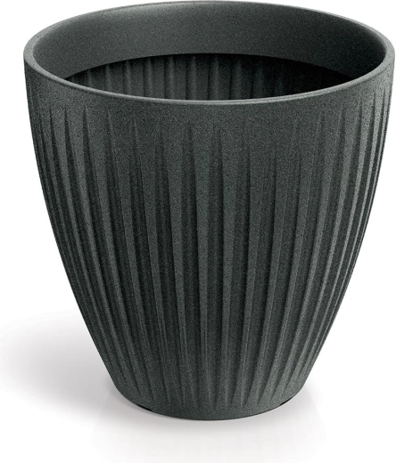 cvetlični lonec latia round midl 48 cm črni granit