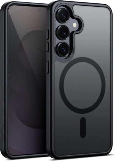 Hibridni mat etui z magnetom MagSafe za Samsung Galaxy S25 – črn
