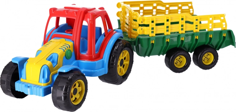 Plastični traktor s prikolico za otroke