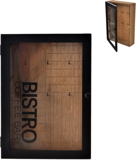 Lesena omarica za ključe Bistro rjava