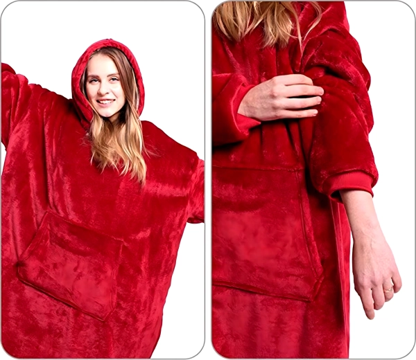 Oversize kroj s kapuco in žepom