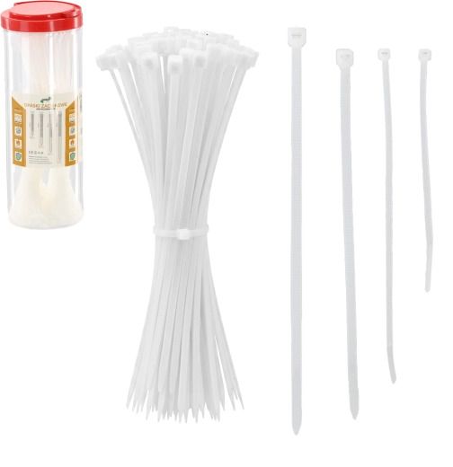Set najlonskih vezic v tubi, 450 kosov – mešanica velikosti, UV odporne