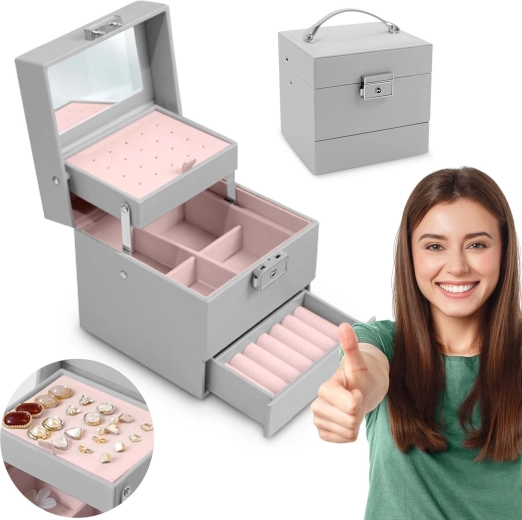 Škatla za nakit Massido MS-703 siva