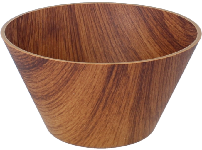 Plastična skleda za solato 16 cm, rjava (oreh)