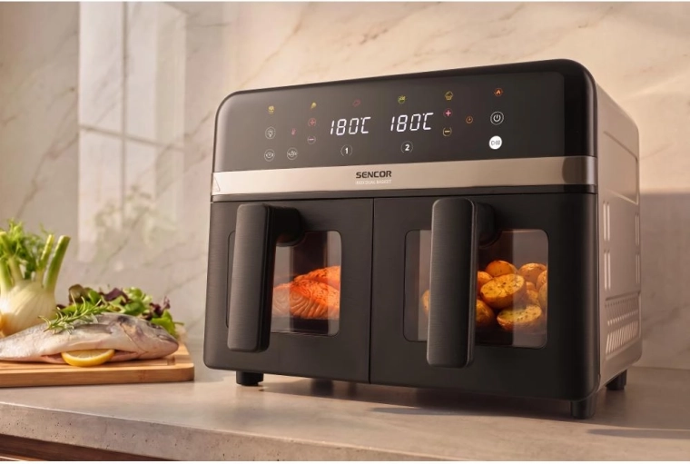 Monitor cooking without opening the basket
