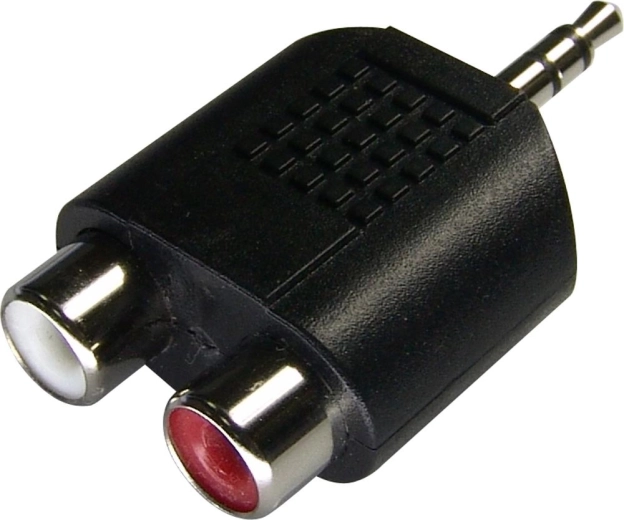 Sencorjev adapter s 3,5-mm stereo vtičem jack na 2× vtičnici RCA