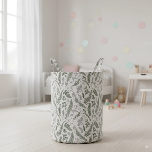Tekstilna košara za perilo in igrače z listnim vzorcem 30 × 42 cm