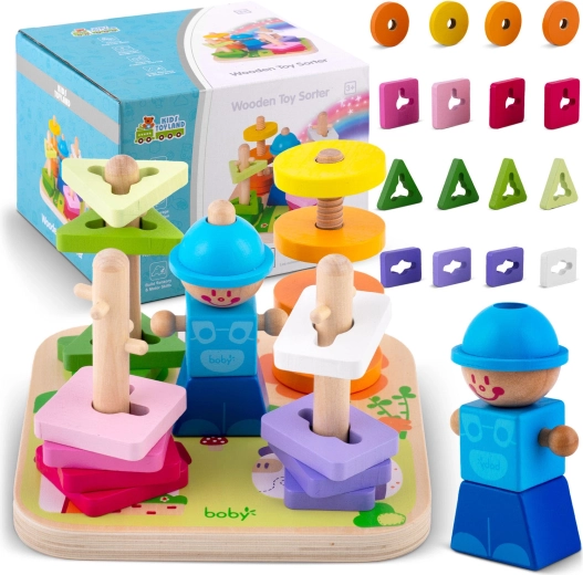 Wooden shaping and stacking sorter Ricokids