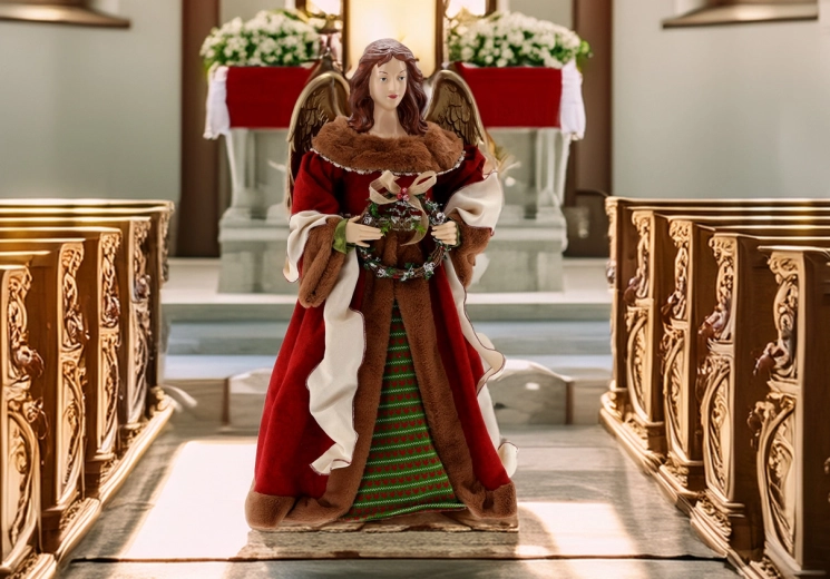 Božična angelska figura 90 cm za jaslice in na drevo