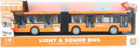 Zglobni oranžni avtobus na baterije z lučjo in zvokom