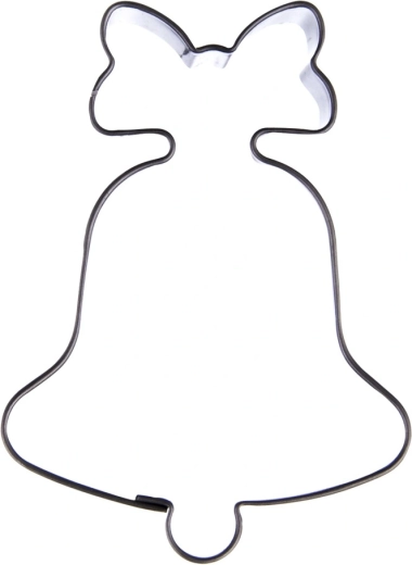 Stainless Steel Bell-Shaped Cookie Cutter with Bow, 6 cm