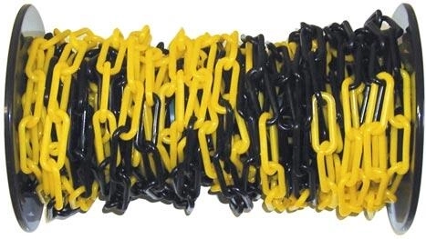 Plastična opozorilna veriga črno‑rumena 25 m