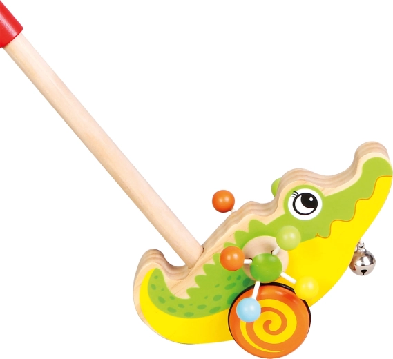 Bino Crocodile Push-Along Stick Toy