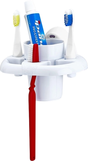 Plastično stojalo za zobne ščetke 18 × 16,5 × 9 cm