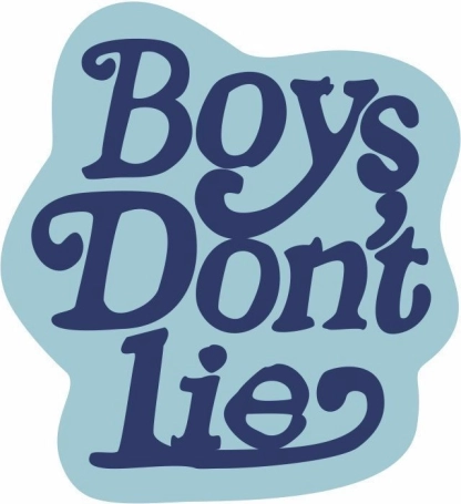 Dekorativna mehka preproga "Boy's don't lie" 100 x 100 cm - modra