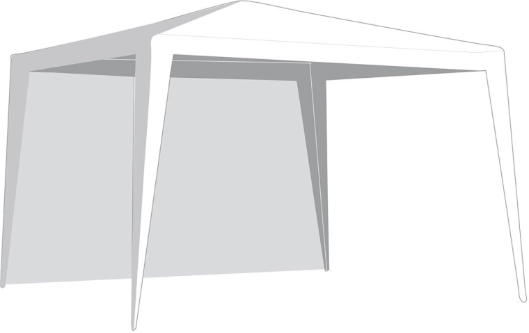 Bela stranska stena za vrtni paviljon 295 × 190 cm brez okna