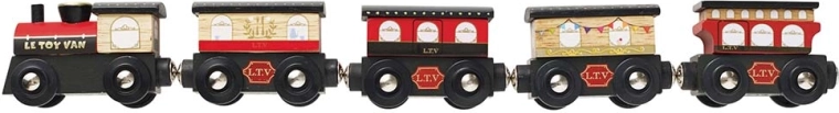 5 carriages connected by magnets