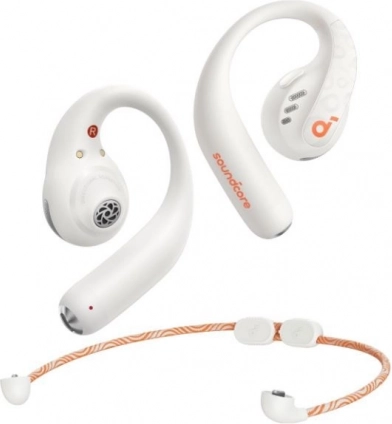 Brezžične slušalke SOUNDCORE AeroFit Pro bele z odprto zasnovo
