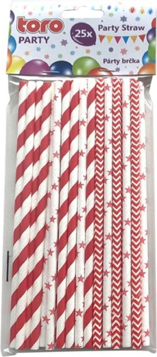 Papirnate slamice 19,7 cm, rdeče, 25 kos