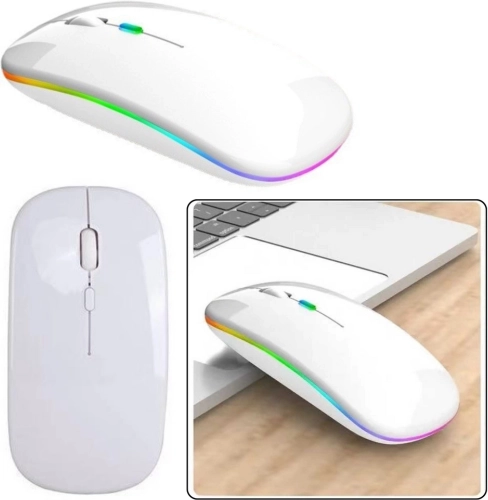Bela brezžična ergonomska miška
