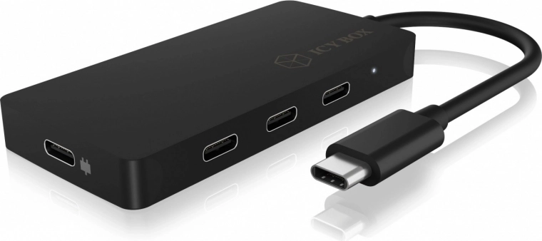 USB‑C razdelilnik ICY BOX s 4 vrati in Power Delivery 100 W