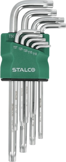 Stalco komplet podaljšanih TORX ključev T10–T50, 9 kosov, CrV