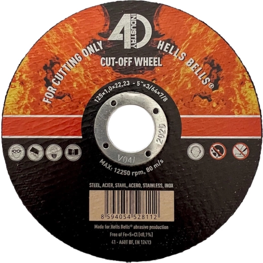 Rezni kolut za jeklo in nerjaveče jeklo 125 × 1,0 × 22,2 mm