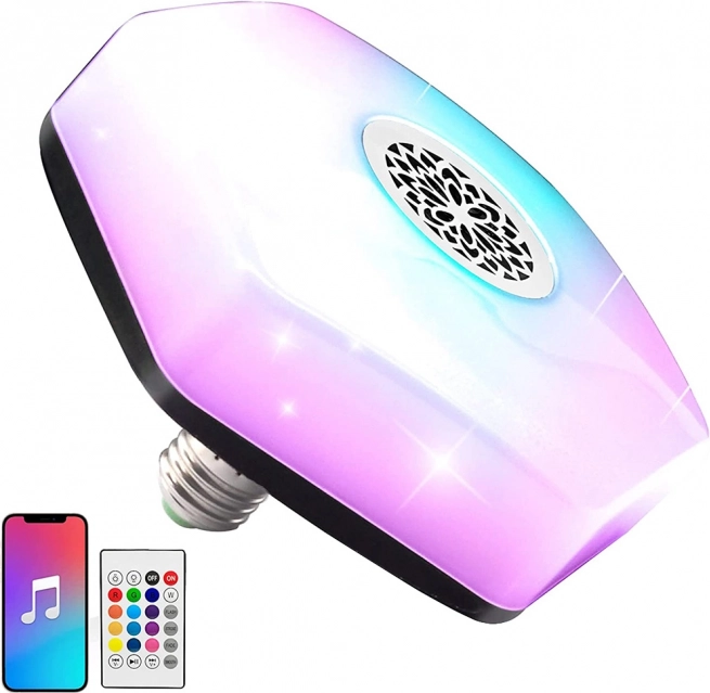 LED barvna žarnica z vgrajenim zvočnikom