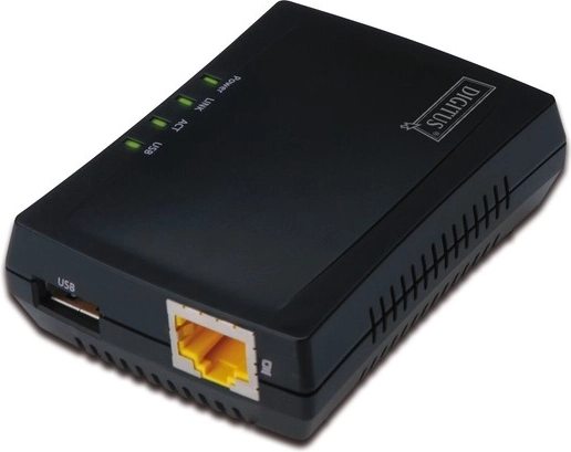 Večnamenski omrežni print strežnik in USB vozlišče z NAS, 1× USB 2.0, 1× RJ45, LAN 10/100 Mb/s
