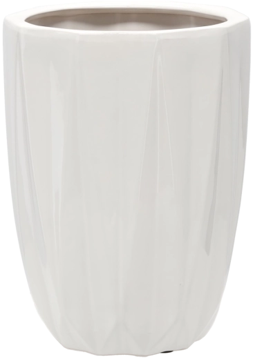Keramični okrasni lonček 24 × 24 × 32 cm bel sijaj