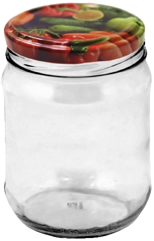Steklena konzervirna posoda 500 ml s pokrovom 82 mm