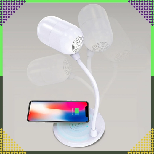 Desk LED Lamp with 5 W Wireless Charger and Bluetooth Speaker