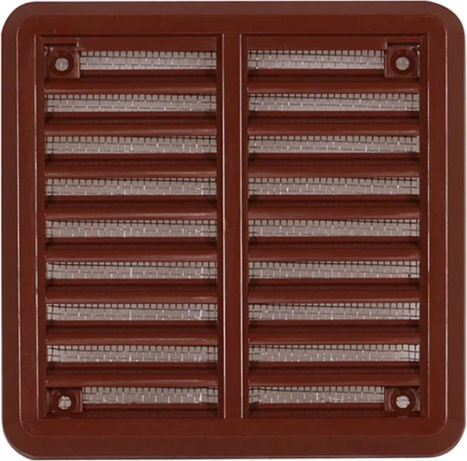 Prezračevalna rešetka z mrežico 100 × 100 mm – Rjava
