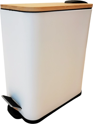 Koš za odpadke Bamboo 5 l bel s sistemom Soft Close