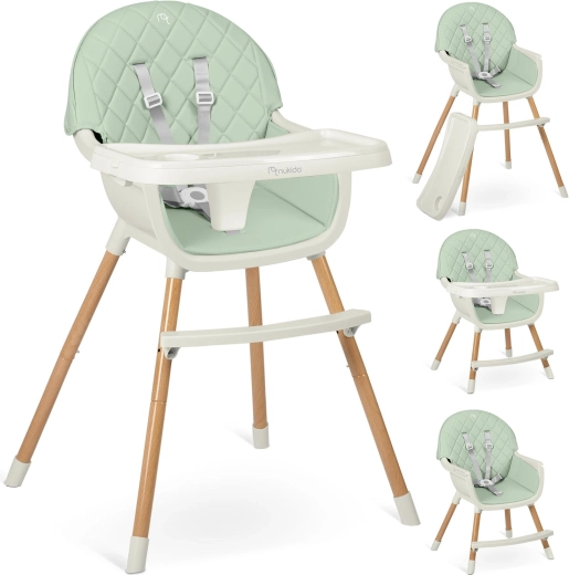 Otroški jedilni stolček NUKIDO Lilo mentol 3v1