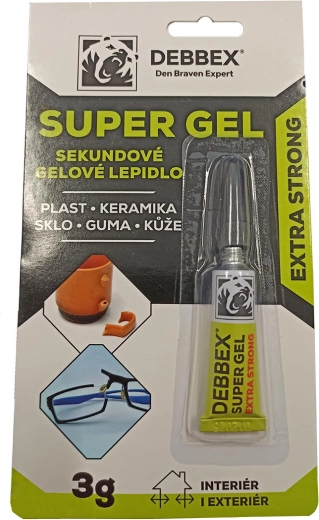 Sekundno gelno lepilo DEBBEX Super Gel 3 g