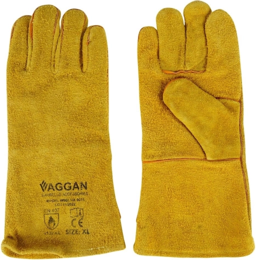 Usnjene žar rokavice XL 34 cm – toplotno odporne z dolgo manšeto