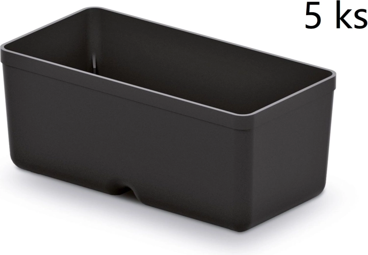 Set 5 plastičnih škatel za orodje Unite Box, črna, 110 × 55 × 132 mm