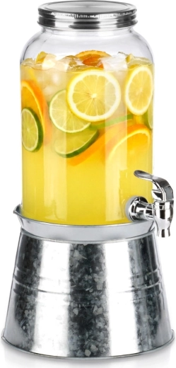 Stekleni dozirnik za pijačo s pipico in stojalom 3,2 l Vilde