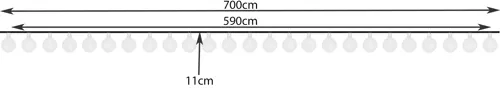 Length 7 m and 50 balls for an even effect