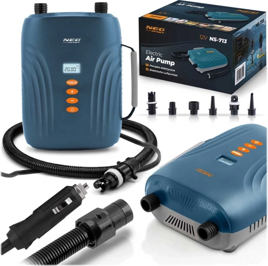 Električna črpalka za SUP, vzmetnice in čolne 12 V s 6 nastavki NEO-SPORT