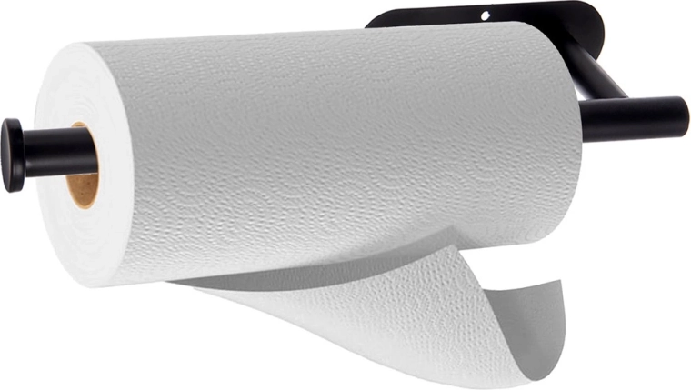Stenski nosilec za papirnate brisače RADKA, kovinski, črn