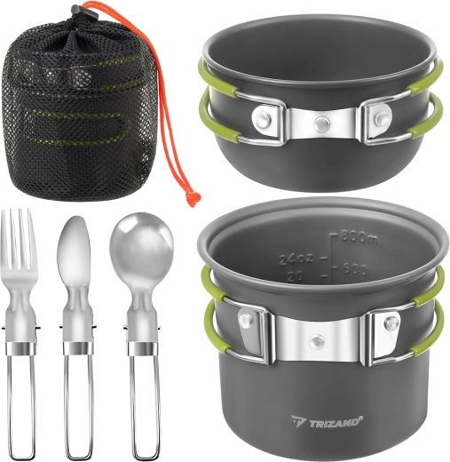 Trizand 1.2 l Camping Cookware Set – Folding Camping Cooking Set