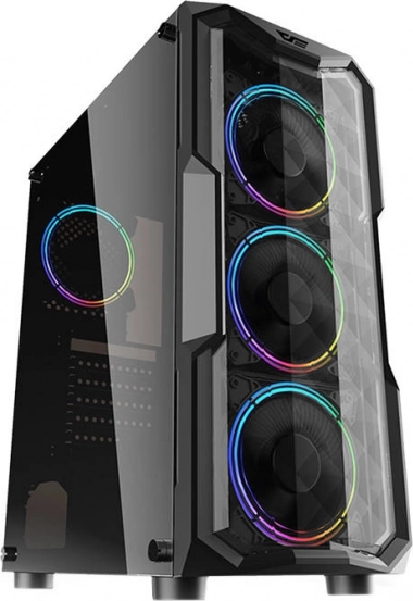 računalniško ohišje Darkflash Aquarius Acrylic črno, midi tower s kaljenim steklom