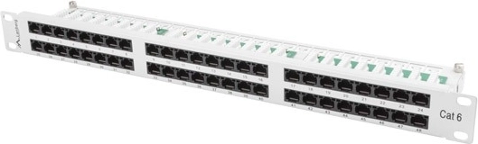Patch panel 48 priključkov 1U kat.6 siv