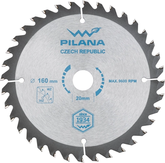PILANA Saw Blade SK 160 mm, 36 teeth, WZ, carbide