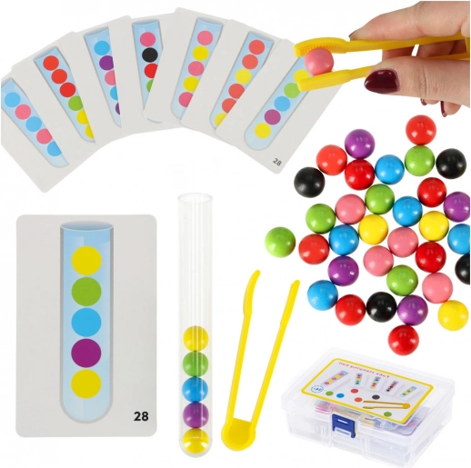 Montessori izobraževalna igra z barvnimi kroglicami