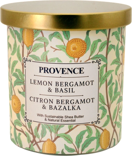 Dišeča sveča v steklu bergamot in bazilika 30 h