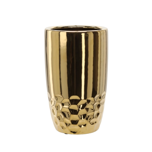 Keramični cvetlični lonec v zlati barvi 38 × 38 × 45 cm